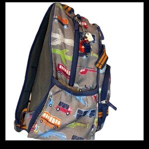 Lego Gray Kids Backpack with Red, Blue & Green Vehicle Print Pottery Barn Kids
